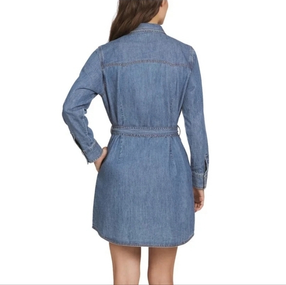 Wrangler Women's Long Sleeve Western Snap Front Denim Shirt Dress Blue Size XXL - Picture 2 of 9